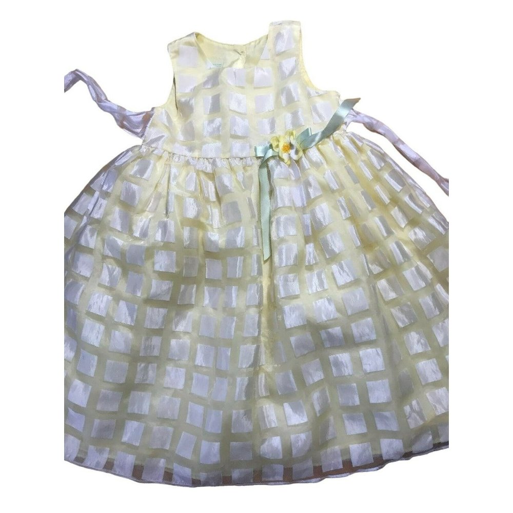 Yellow Dress Size Girl's XS 4/5 Flower & Tie Back Bow Party Holiday Edition